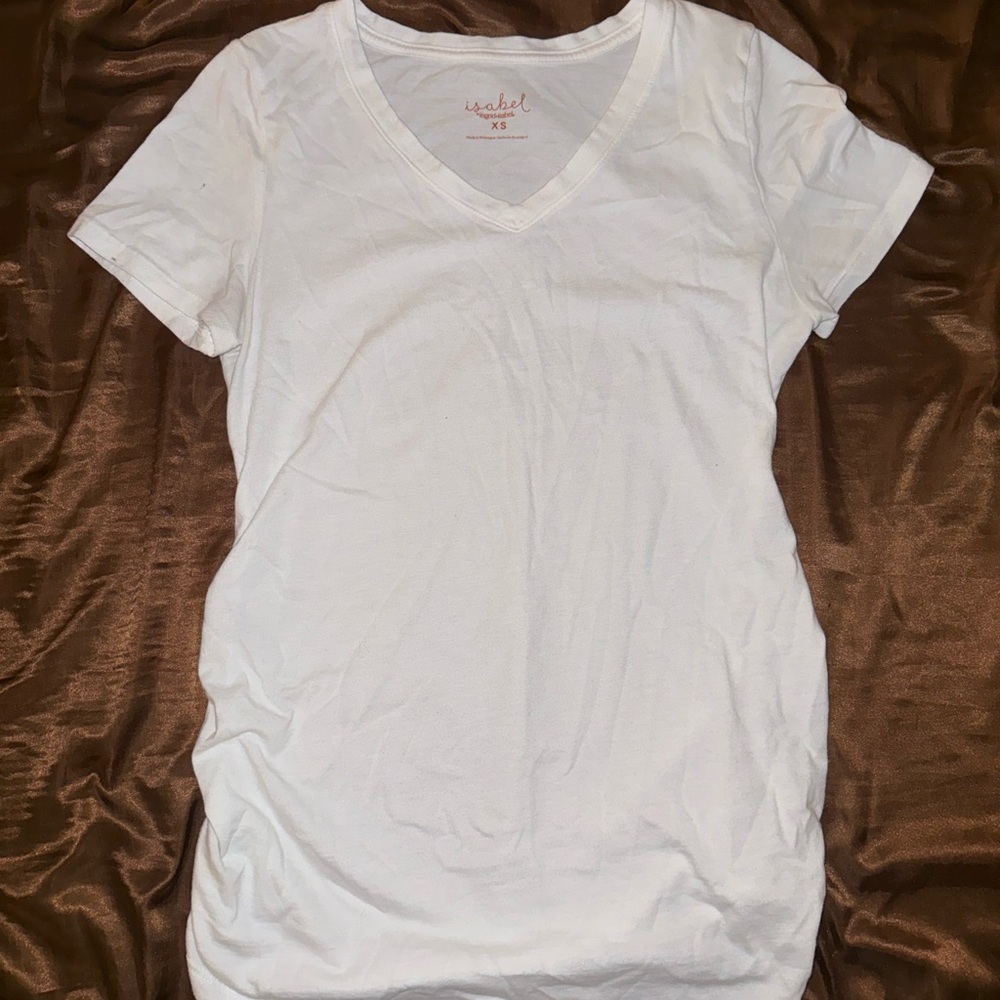 Maternity White V-Neck Top